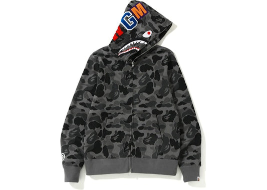 BAPE ABC Camo Shark Full Zip Hoodie Black