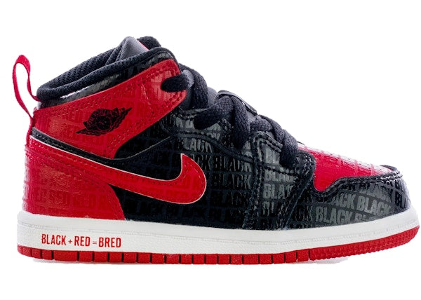 Jordan 1 Mid Black + Red = Bred (TD)